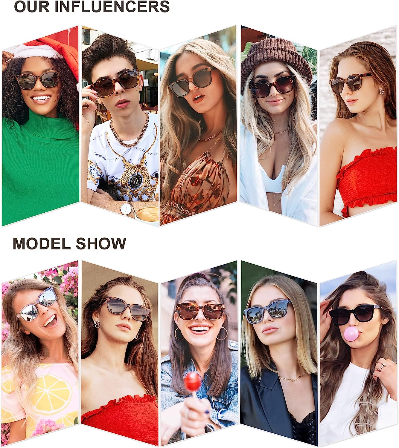 SOJOS Classic Square Polarized Sunglasses for Women Men Retro Trendy UV400 Sunnies SJ2050 - Black Tortoise/Grey Grading image number 7