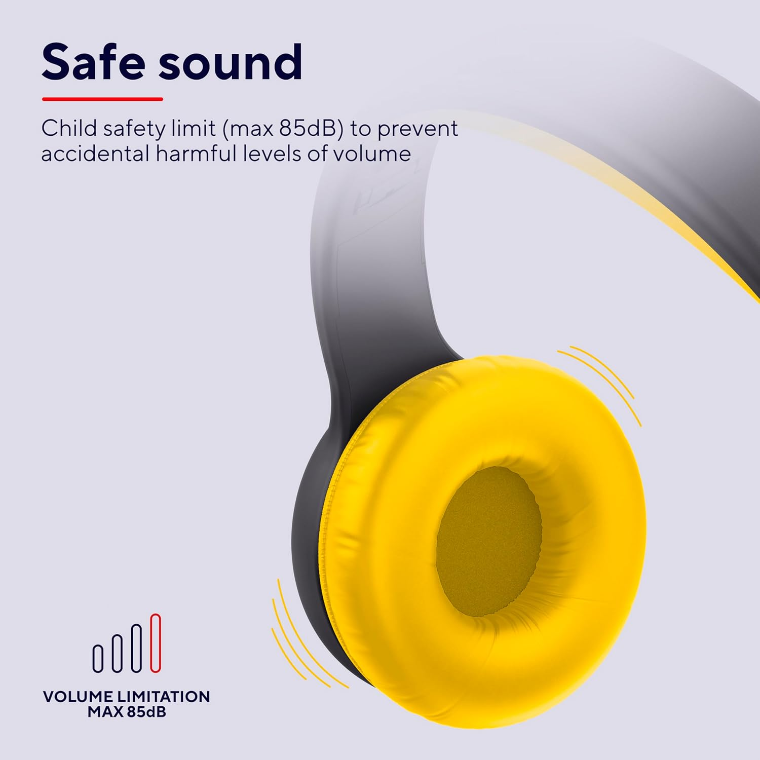 Trust Nouna Kids Headphones Wired with Safe Volume Limit (85Db) for Boys and Children Age 4-10, on Ear Foldable Headset with In-Line Microphone, 3.5Mm Connection, Stickers Included - Black - Blue image number 4