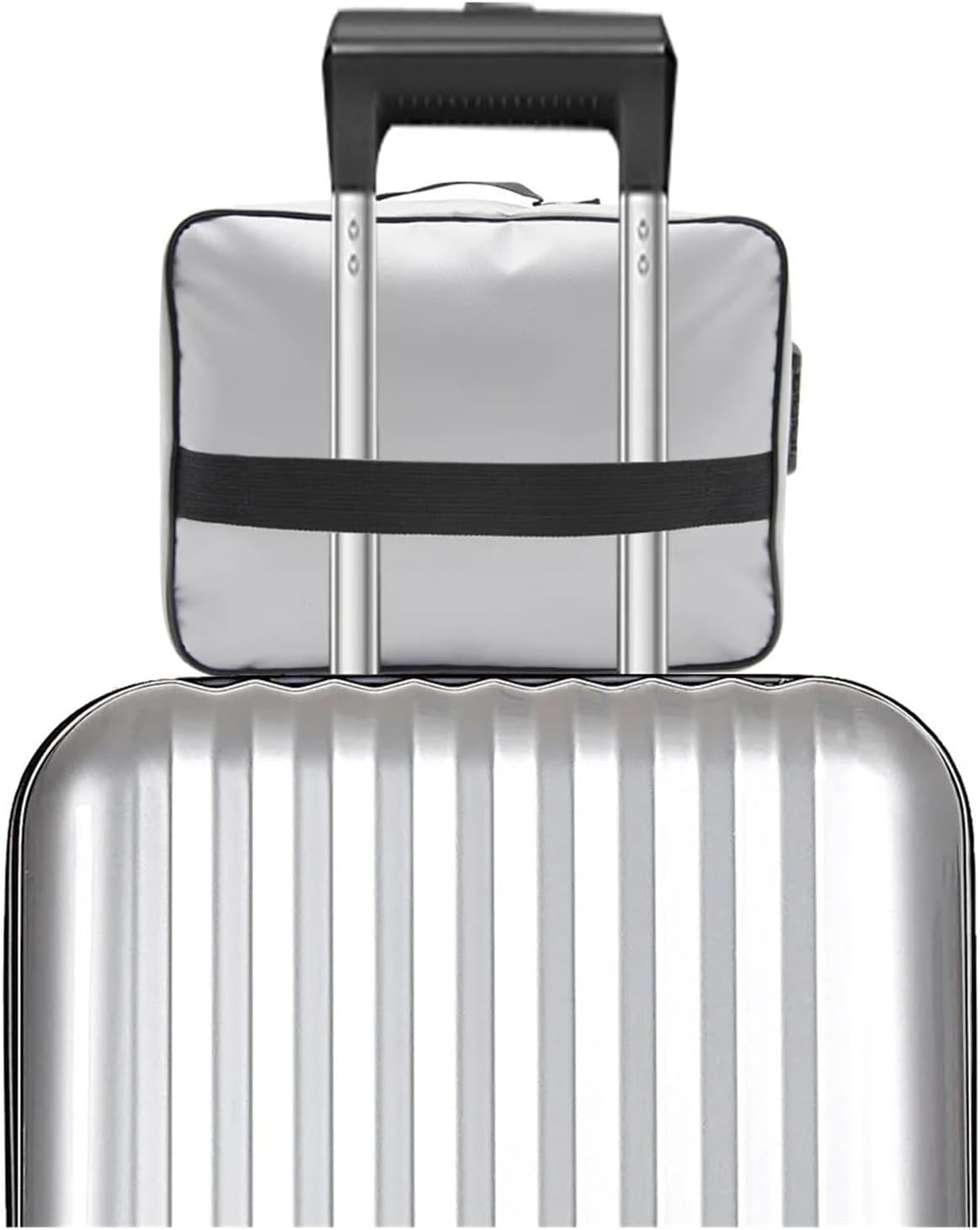 Safe Box, Fireproof Document Password Bag Travel Waterproof File Money Storage Safe Papers Zipper Safety Organizer Multi-Layer Card Case(Black) - Grey image number 2