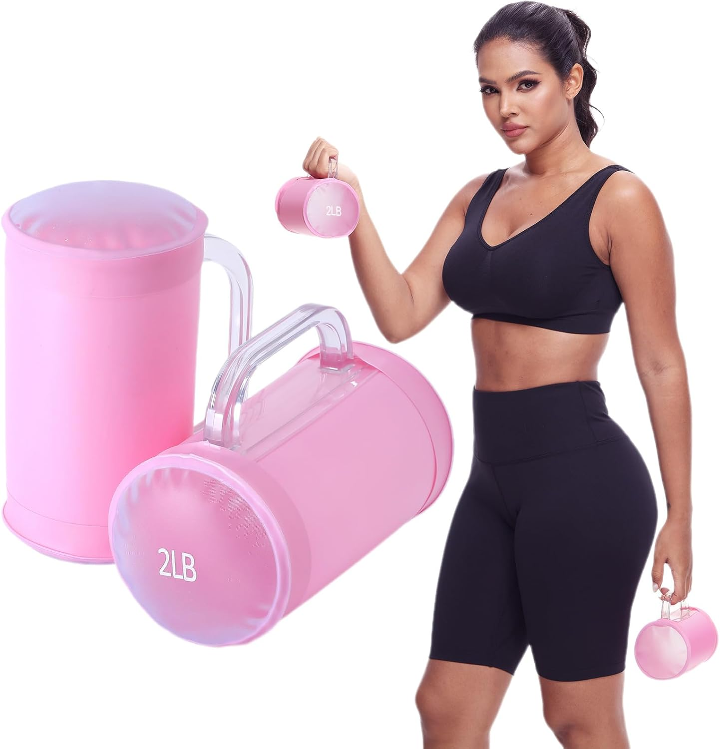 DEIRIS Water Dumbbells, Water Filled Training Dumbbells, Travel Weights Set, Adjustable Weights to 4-30 Lbs/Pair, Portable Gym for Strength Training, Fitness and Shaping - Blue: Max. 2 Lbs/1 Kg image number 5