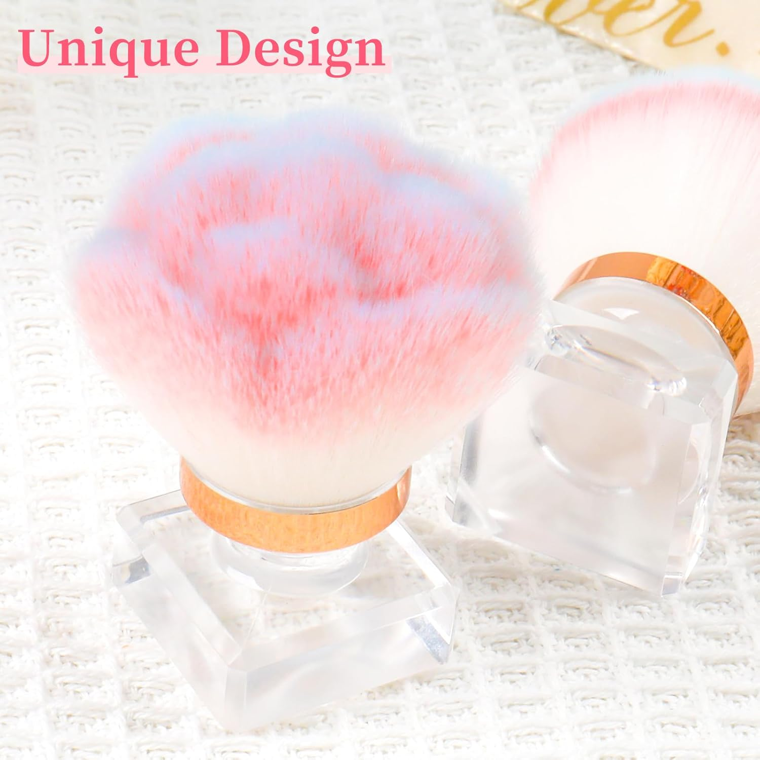 ANGNYA Nail Dust Brush for Acrylic Nails, Pink Rose Soft Brush Nail Art Dust Powder Remover Makeup Brushes Manicure Brush Clean up Tools Nail Art Brush image number 1