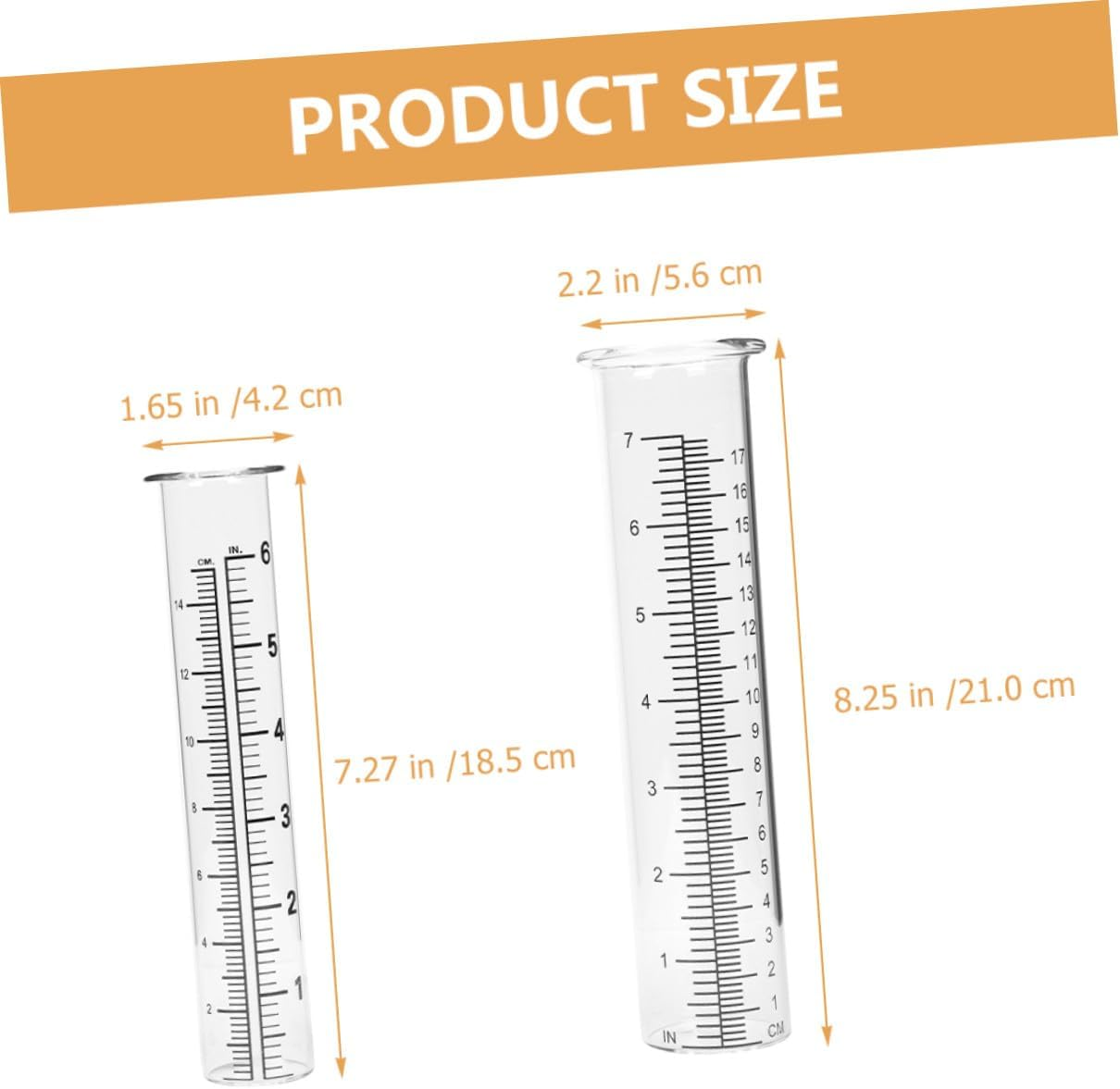 4Pcs Rain Gauge Replacement Tubes Glass Cylinders Outdoor Measuring Cylinders for Garden Flowerpot Precipitation Monitoring image number 4