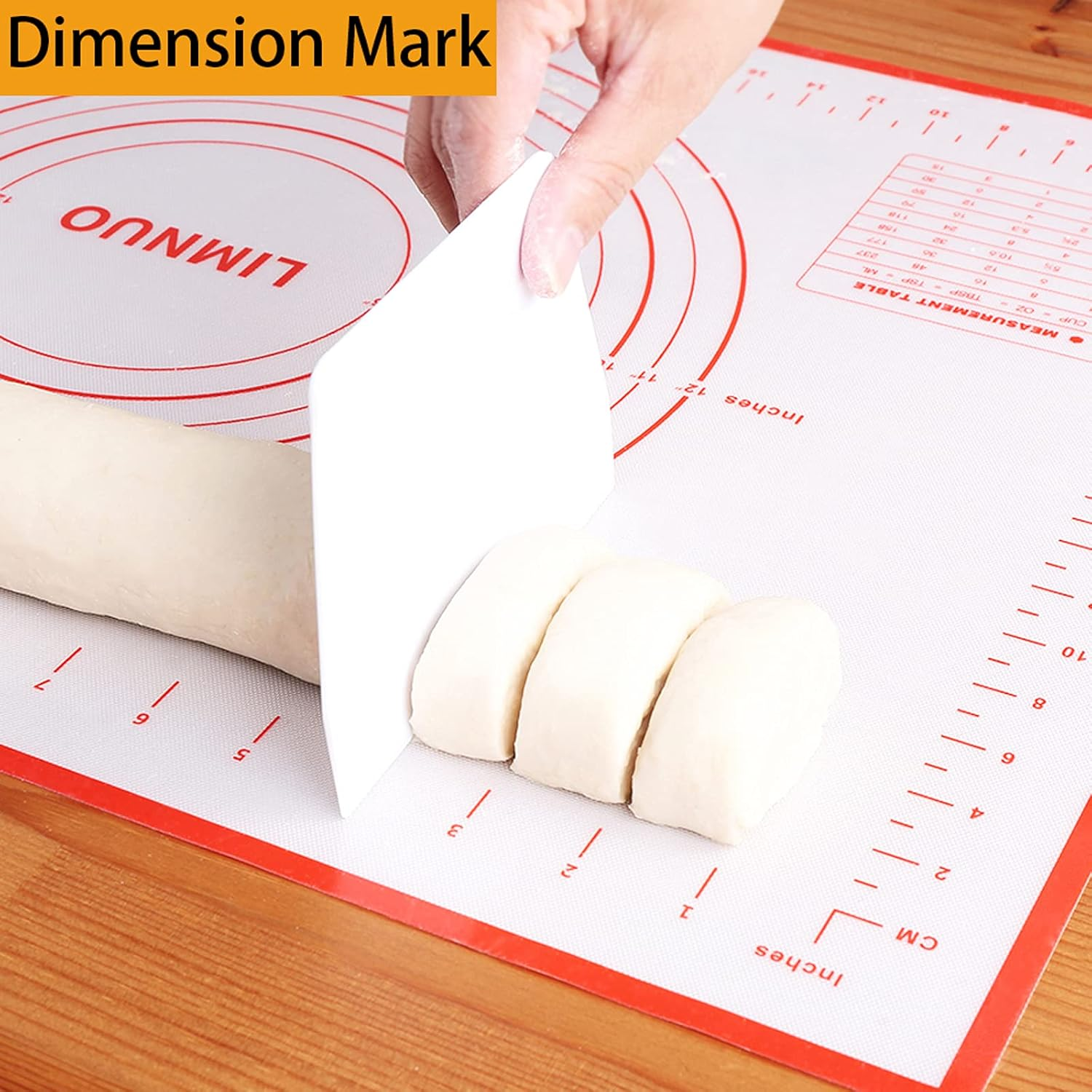 Silicone Pastry Mat Extra Thick Non Stick Baking Mat, Non Slip Baking Mat with Measurement, Fondant,Counter,Dough Rolling Mat, Oven Liner, Pie Crust Mat (50&times;40Cm)