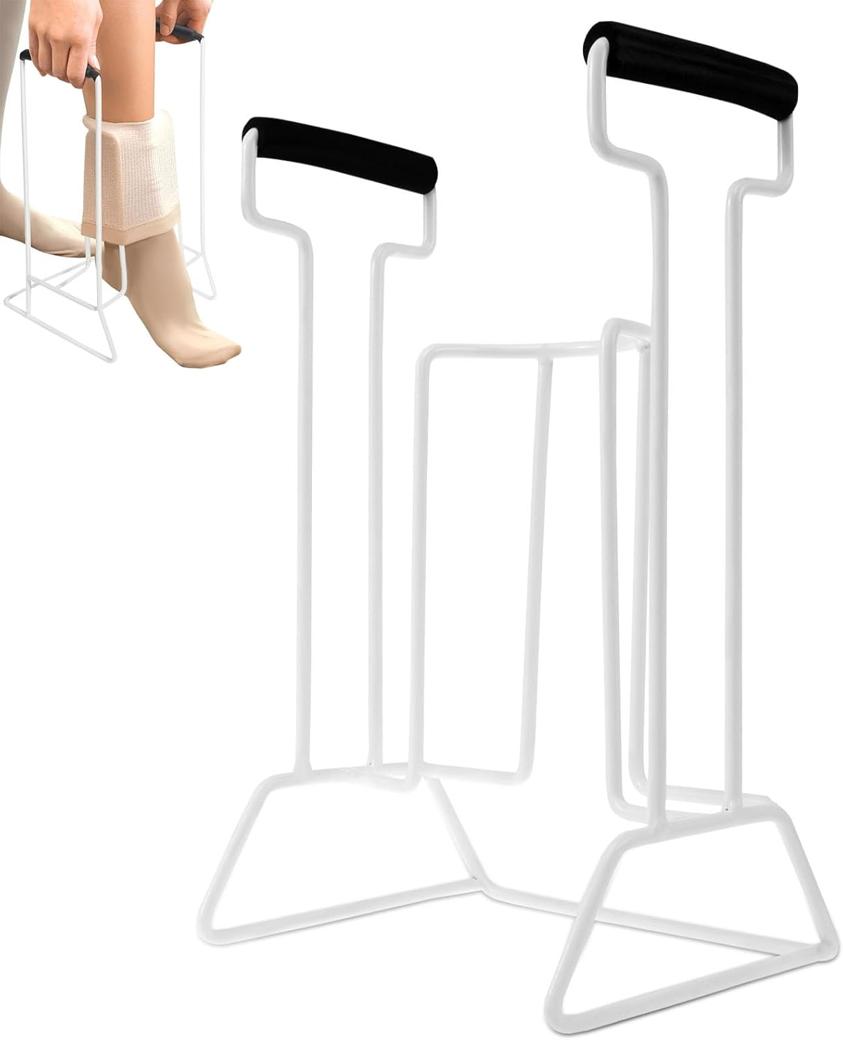 Stocking Donner, Aids for Seniors Putting on Socks, Flexible Stocking Aid Kit, Aid Tool to Put on Compression Socks, Easy on and off Helper for Elderly, Pregnant, Disabled image number 2