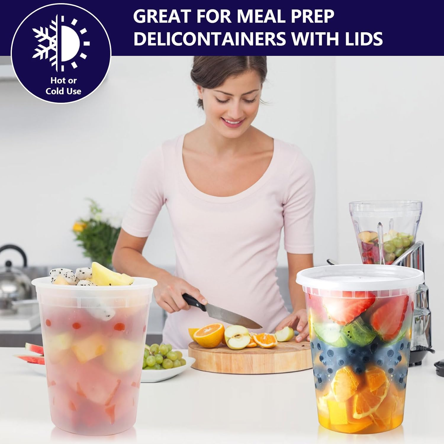 240 Sets 32 Oz Bpa-Free Plastic Deli Food Storage Containers with Lids Soup Containers with Lids &ndash; Airtight, Leakproof, Microwave/Freezer/Dishwasher Safe, Great for Meal Prep, Leftovers, and Takeout image number 1