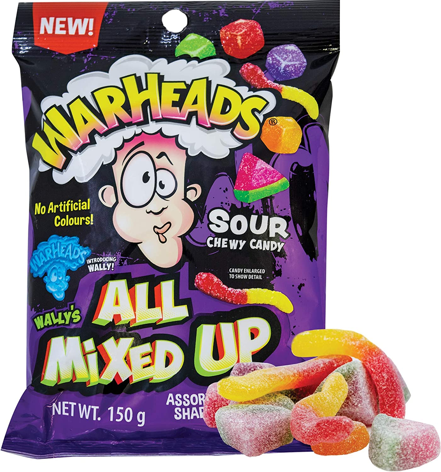 Warheads All Mixed up Candy, Blue Raspberry, 150G, 12 Pack image number 2