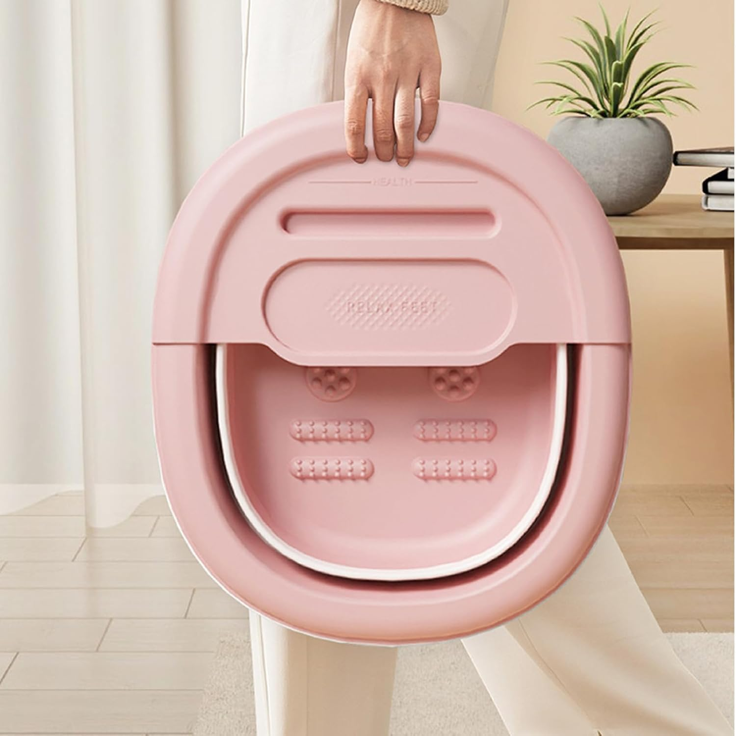 Collapsible Foot Soak Tub - Foldable Foot Soak Tub - High Capacity Foot Bath Basin for Relieving Discomfort and Stress Hoffti