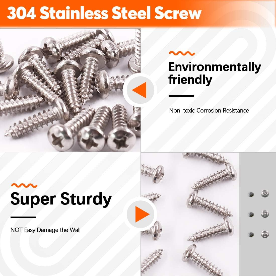 135 Pcs 6 Size Black Nylon R-Type Cable Clamp Clips Fasteners Assortment Kit with Mounting Screw and 135 Pcs Screws Organizer Cord Clips for Wire Management - White image number 5