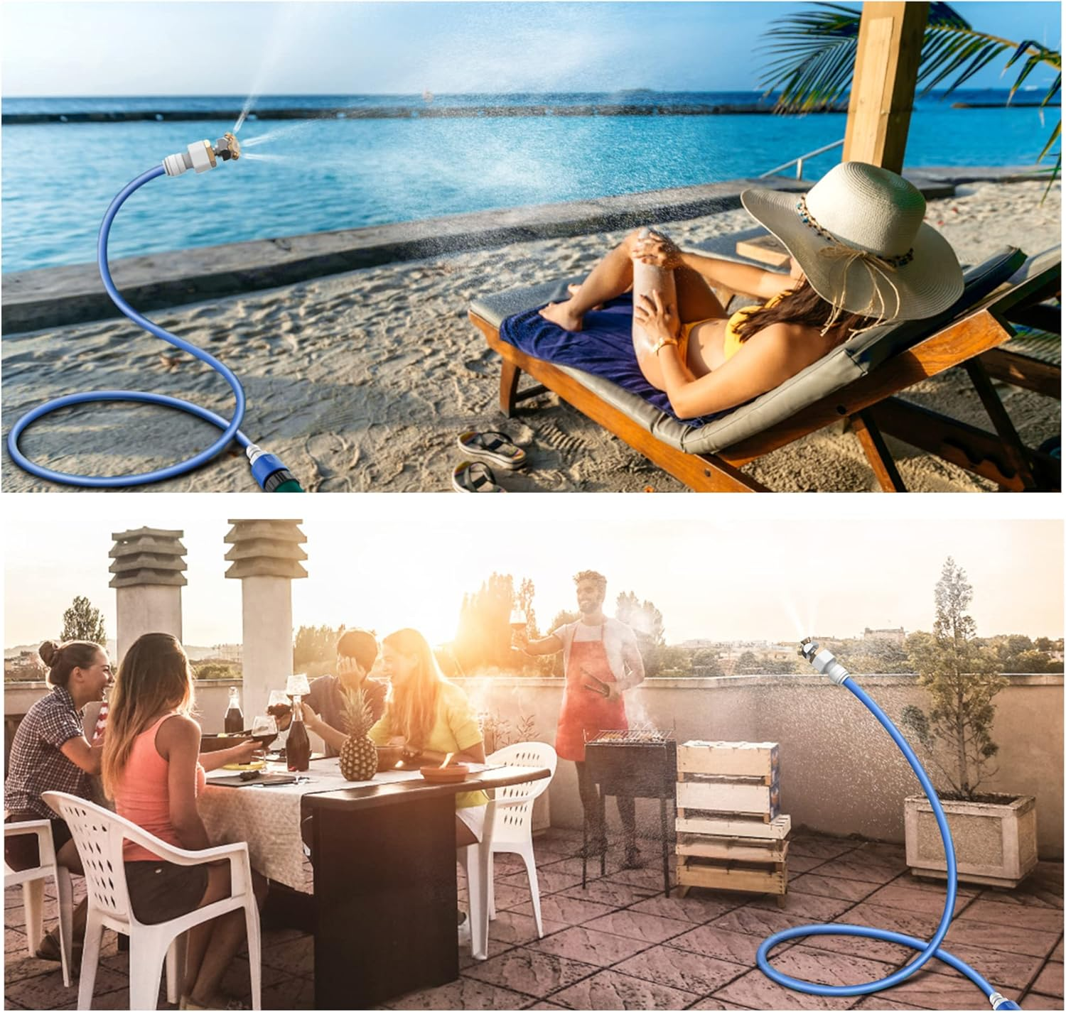 Upgraded Misters for outside Patio, 3-Way Fine-Mist Leak-Proof Hose Mister Misting System, 6.6FT Patio Mister for Cooling Outdoor, Cobra Mist Stand for Greenhouse Chicken Dog Pool Trampoline image number 4