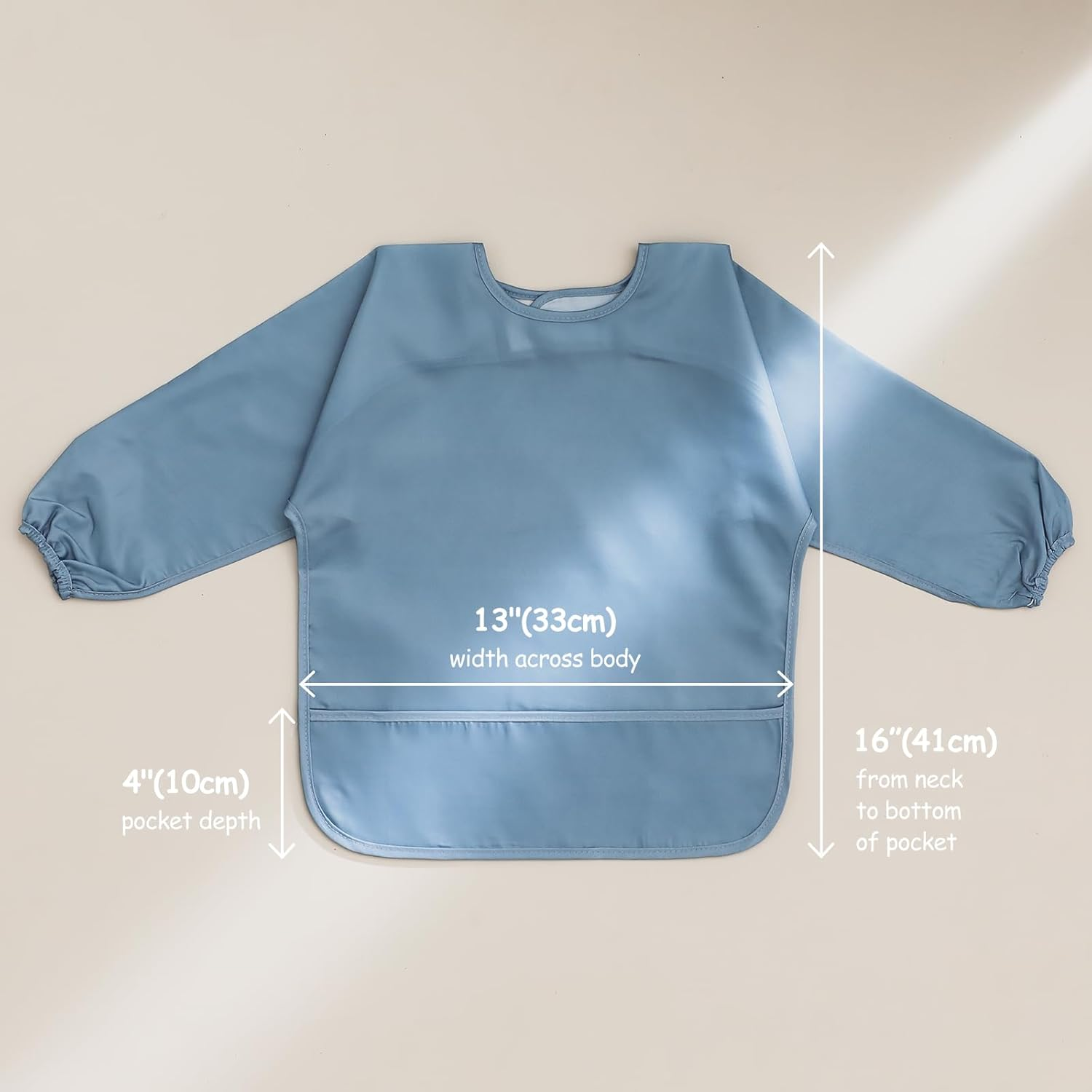 4 Pack Long Sleeve Bib, Waterproof Sleeved Smock for Baby Boy or Girl, Reusable Bib with Pocket, Ages 6-24 Months image number 2