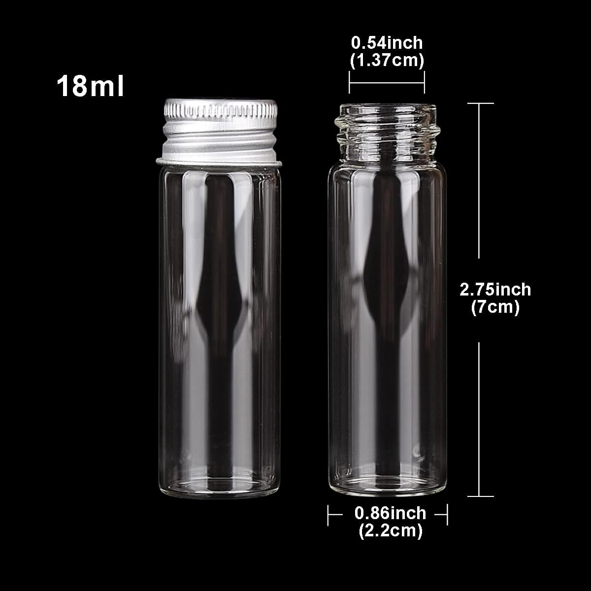 24 Pieces 18Ml Mini Glass Bottles with Aluminium Lids Small Glass Vials Wishing Jars Potion Bottles image number 4