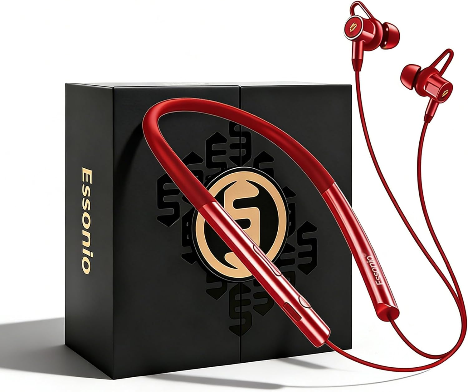 Essonio Neckband Bluetooth Earbuds with Mic Hybrid Active Noise Cancelling, 36H Playtime, IPX5 Waterproof, Comfortable Magnetic Sport Headphones for Running, Working, Traveling image number 5