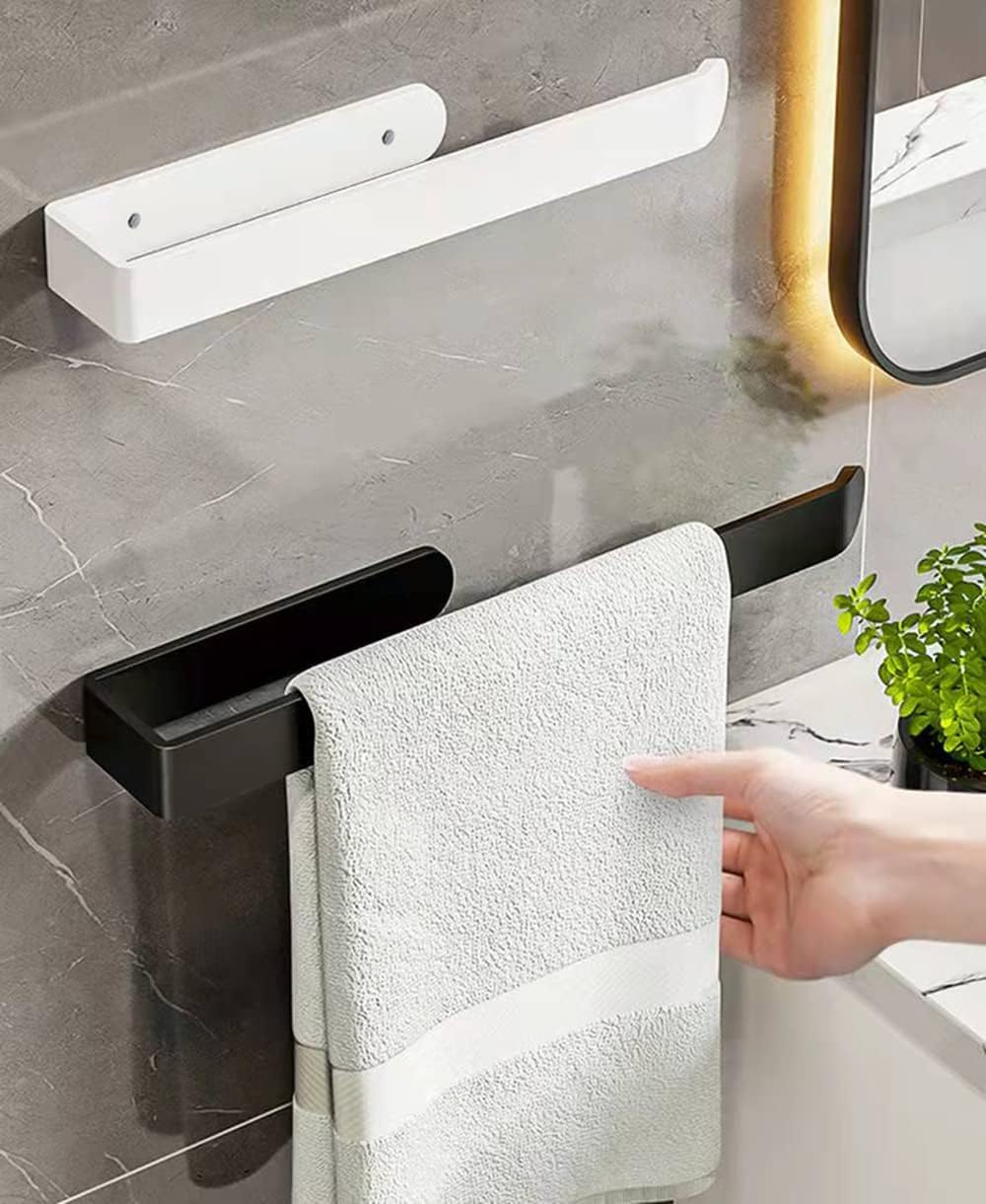 Towel Rail Wall Mounted, Self Adhesive Towel Rail, Aluminum Towel Rack for Bathroom, Kitchen, Toilet, No Drilling Wall Towel Rack