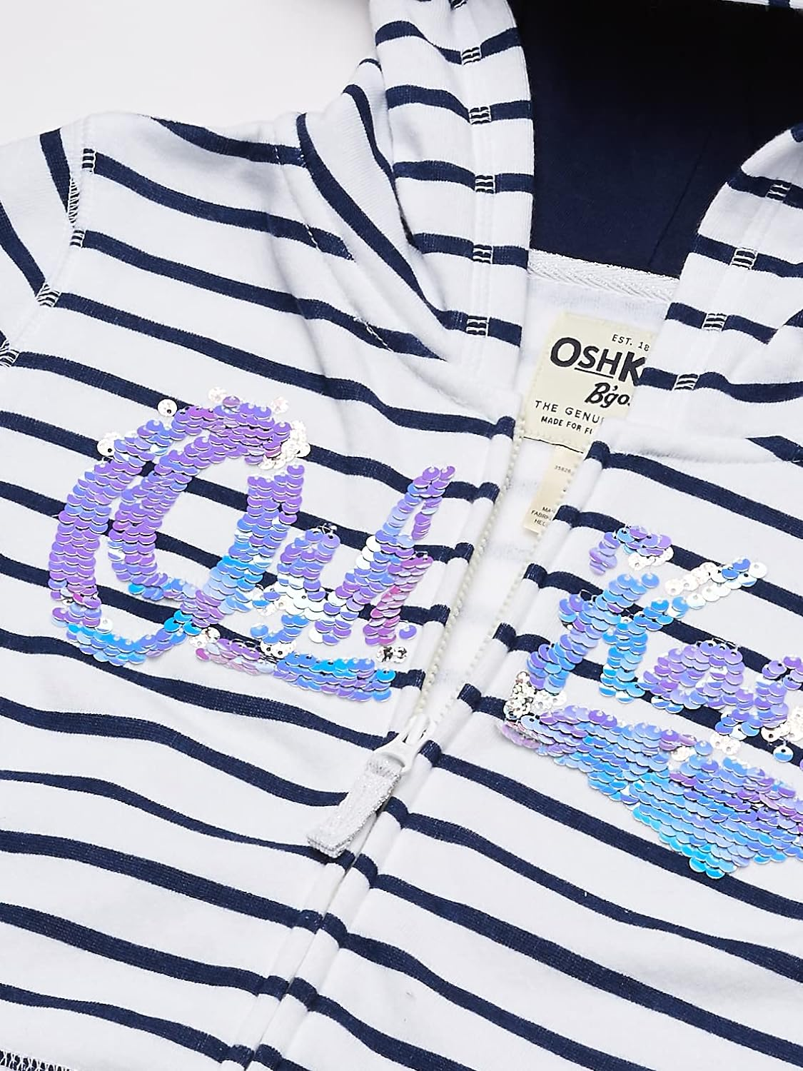 Osh Kosh Girls' Toddler Full Zip Logo Hoodie image number 2