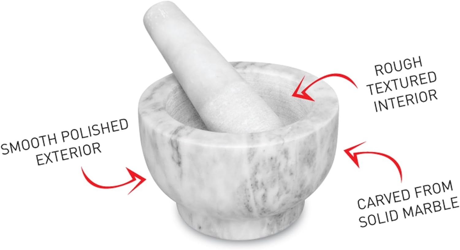 Avanti Marble Footed Mortar and Pestle 13Cm, White
