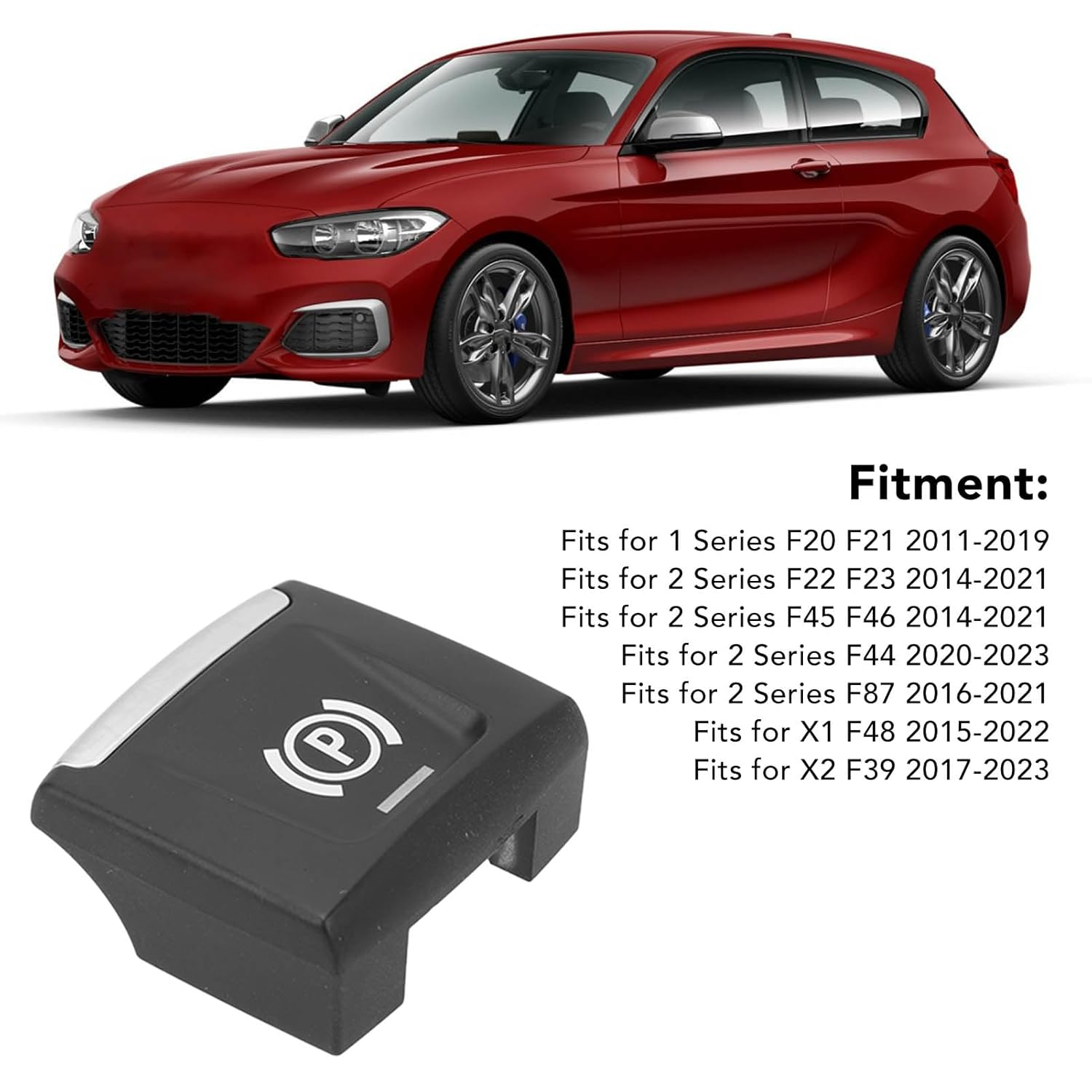 Handbrake Button, Car Emergency Parking Brake Handbrake Button Switch, Hand Brake P Button Cover, Improve for 1 Series F20 F21, and 2 Series F22 F23 F45 F46 F44 image number 5