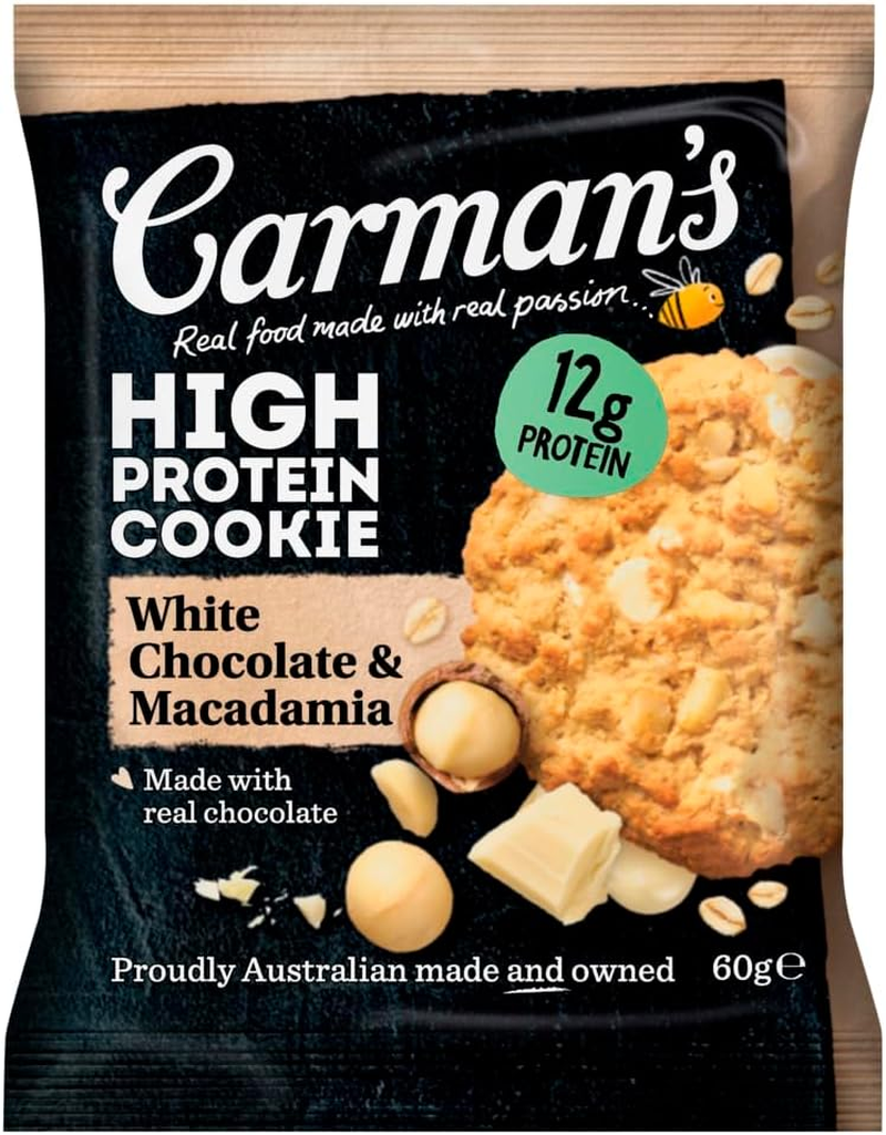 Carman'S White Choc and Macadamia Protein Cookie - 12 X 60G (Pack of 12) image number 3
