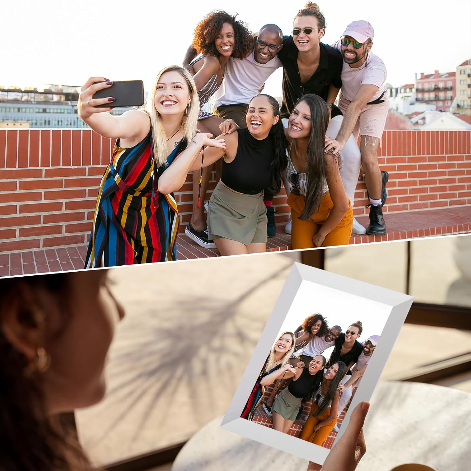 Frameo Wifi Digital Picture Frame 32GB Memory 10.1 Inch, 1280X800 HD IPS Touch Screen Photo Frame Electronic, Easy Setup, Share Photos or Videos Anywhere via Free Frameo APP image number 3