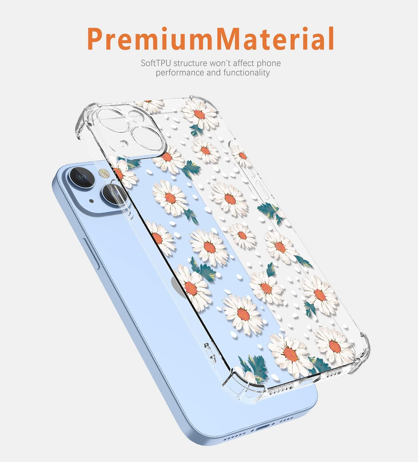 XINYEXIN Mobile Phone Case for Nothing CMF Phone 2 Pro Case Women Girls Flower Pattern Design Ultra Thin Transparent Protective Shockproof TPU Bumper Clear Case - Daisy image number 6