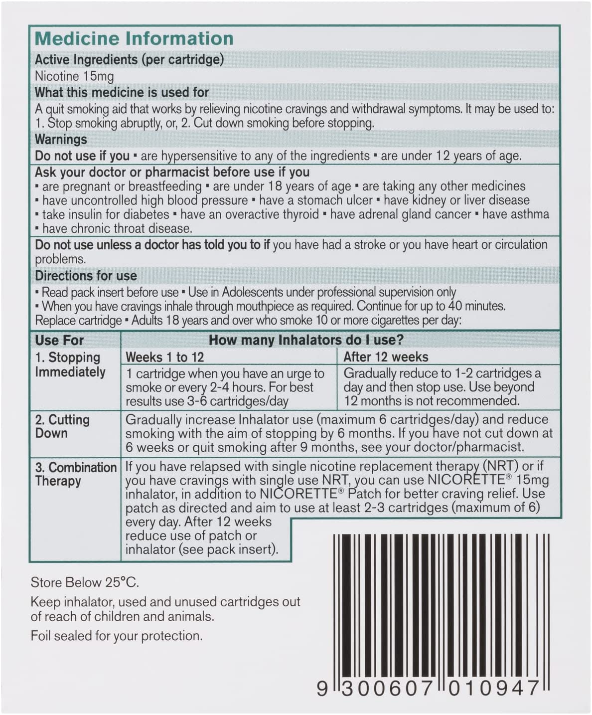 Nicorette Quit Smoking Nicotine Inhalator 20 Pack image number 3