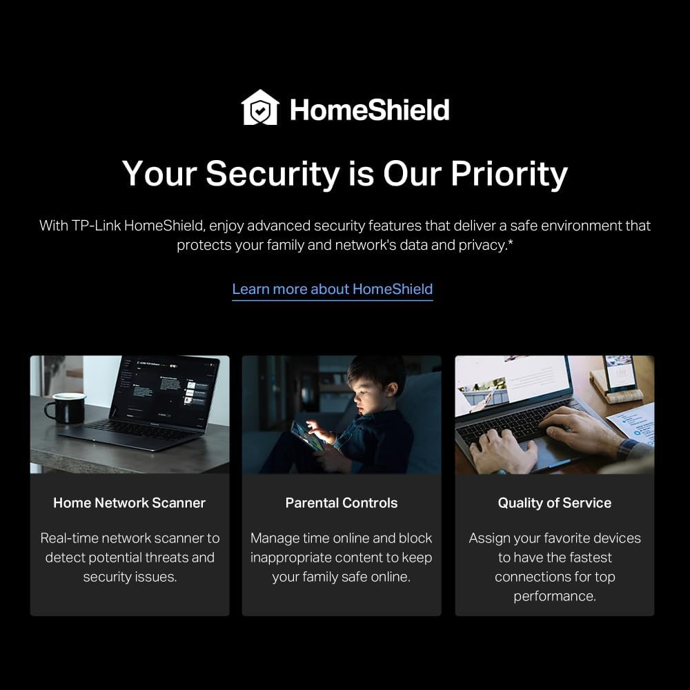Tp-Link BE3600 Dual-Band Wi-Fi 7 Router, Wireless & Wired, up to 3.6Gbps, Gigabit Ports, MLO, Gaming & Streaming, Easymesh Compatible, Easy Setpup, Homeshield Security, VPN Supports(Archer BE220) image number 2