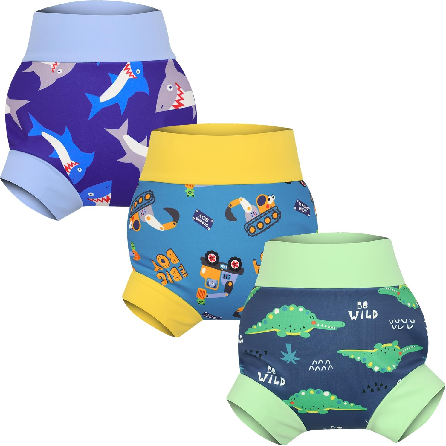 Moomoo Baby Reusable Swim Diapers 3 Pcs Waterproof Swimming Diapers for Baby Swim Lesson