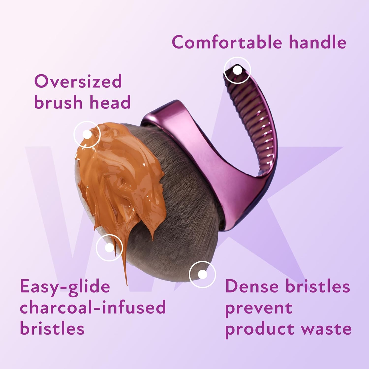 Blend & Blur Extra Large Body Makeup Brush for Self Tanner, Leg Makeup & Bronzer; Provides Flawless Application without Streaking - Kabuki Brush Kabuki Foundation Brush image number 3