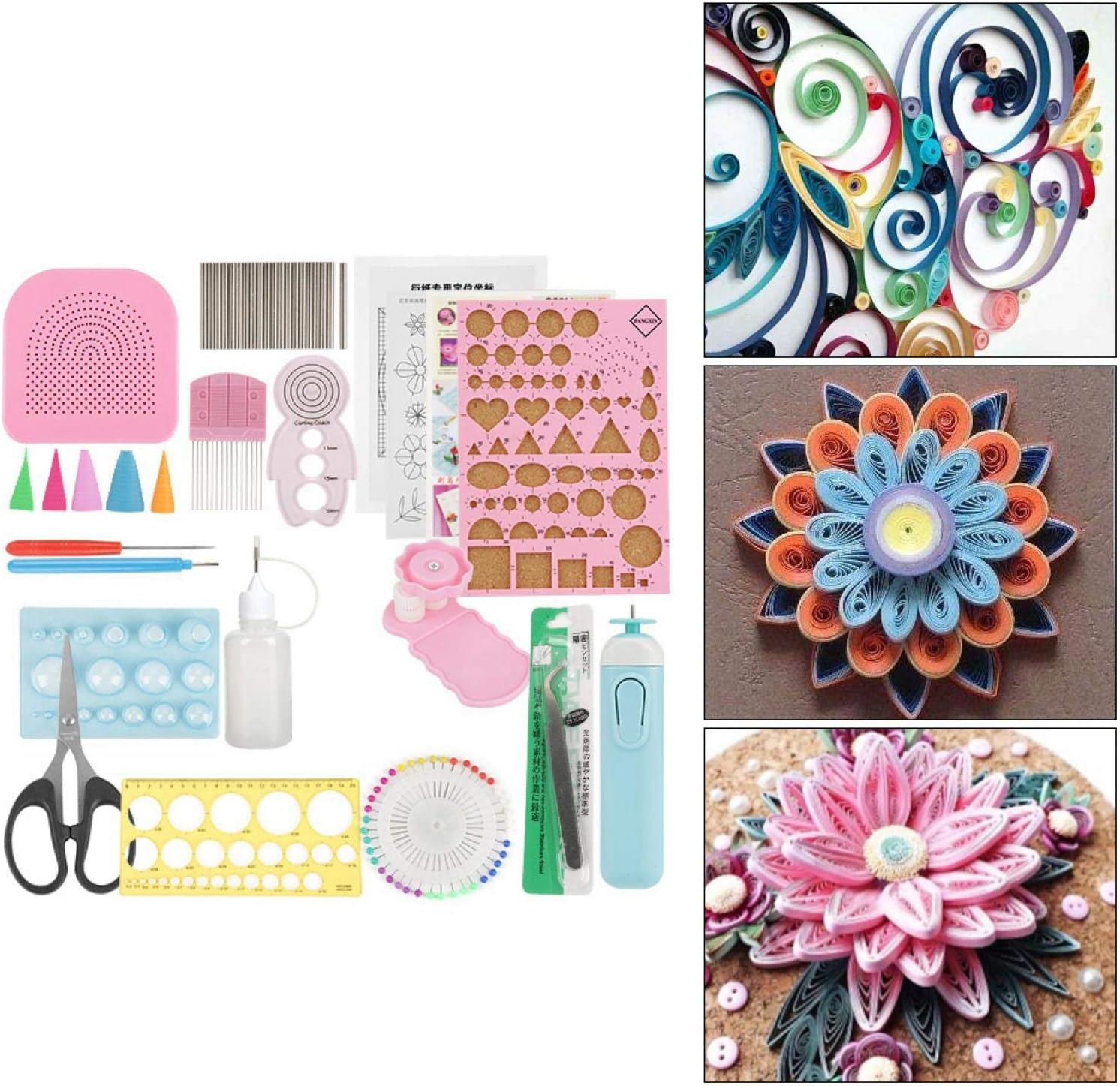 24-Piece Paper Craft DIY Kit - Quilling Tool Set, Paper, and Kits image number 5