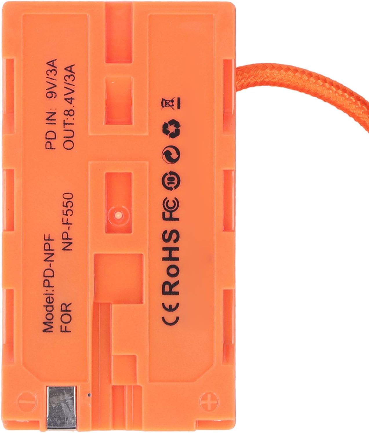 Dummy Battery for NP-F550/F570/F970 Type C Compatible with Camera Monitor, Braided Power Cord Built-In Circuit image number 1