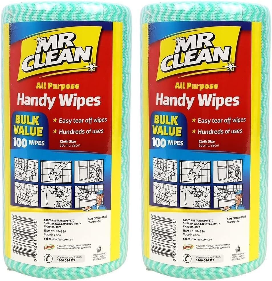 Mr Clean Handy Reg Wipes Roll 100-Pieces