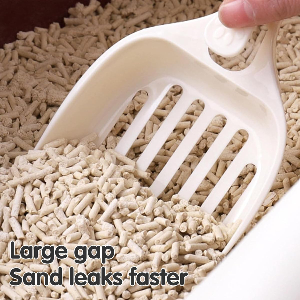 AIMALL 8 PCS Large Cat Litter Shovel with Long Handle for Tofu Cat Litter, 9.25 X 3.93 Inch Durable PP Plastic Cat Dung Shovel, Hollow Design for Fast Sand Leakage