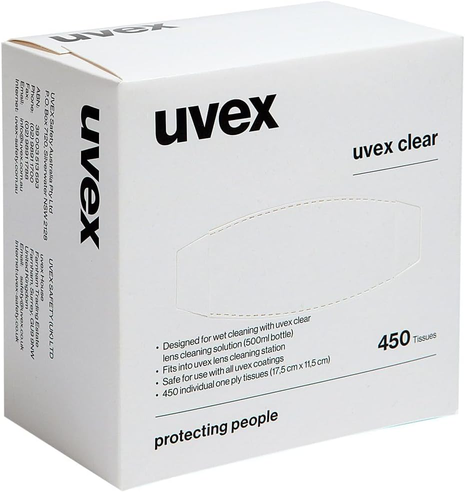 Uvex Clear Lens Cleaning Tissues (Pack of 450)