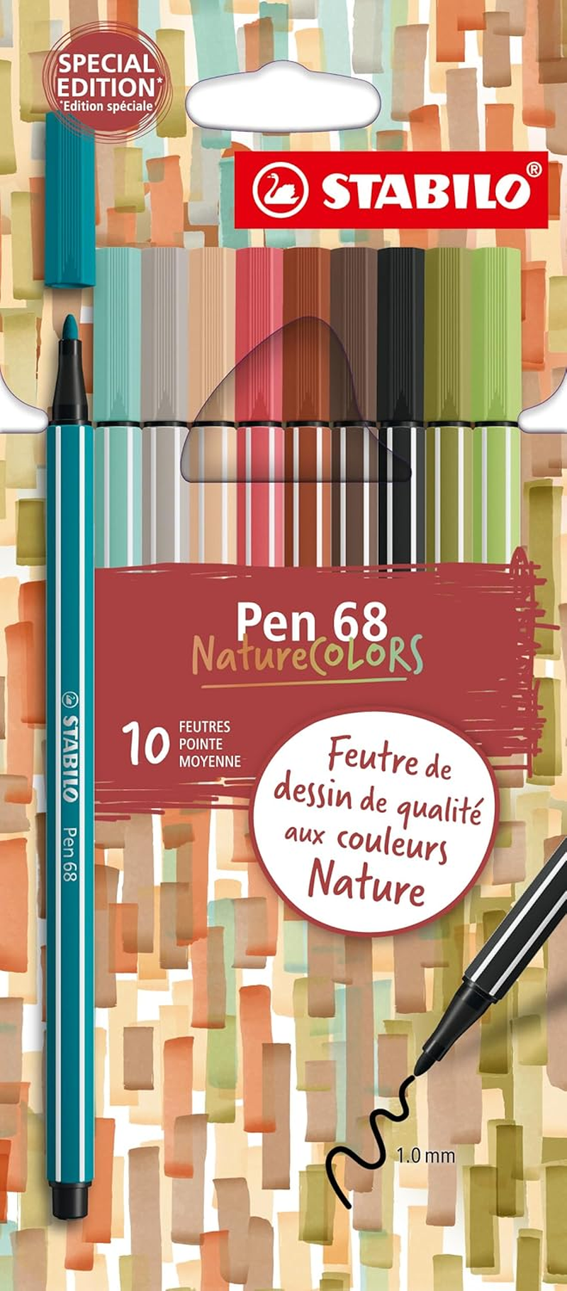 Premium Felt Pen - STABILO Pen 68 Naturecolors - Pack of 10 - with 10 image number 2
