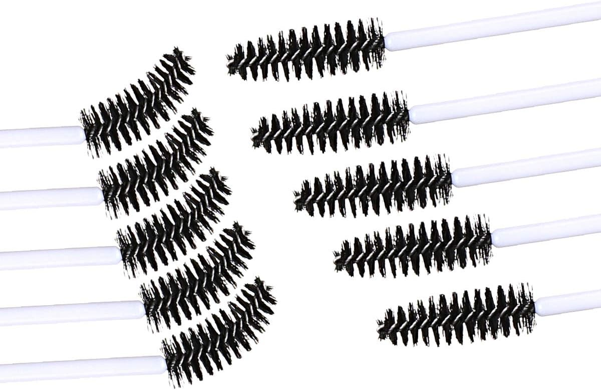 Akstore 100 PCS Disposable Eyelash Brushes Mascara Wands Eye Lash Eyebrow Applicator Cosmetic Makeup Brush Tool Kits (White-Black) image number 1