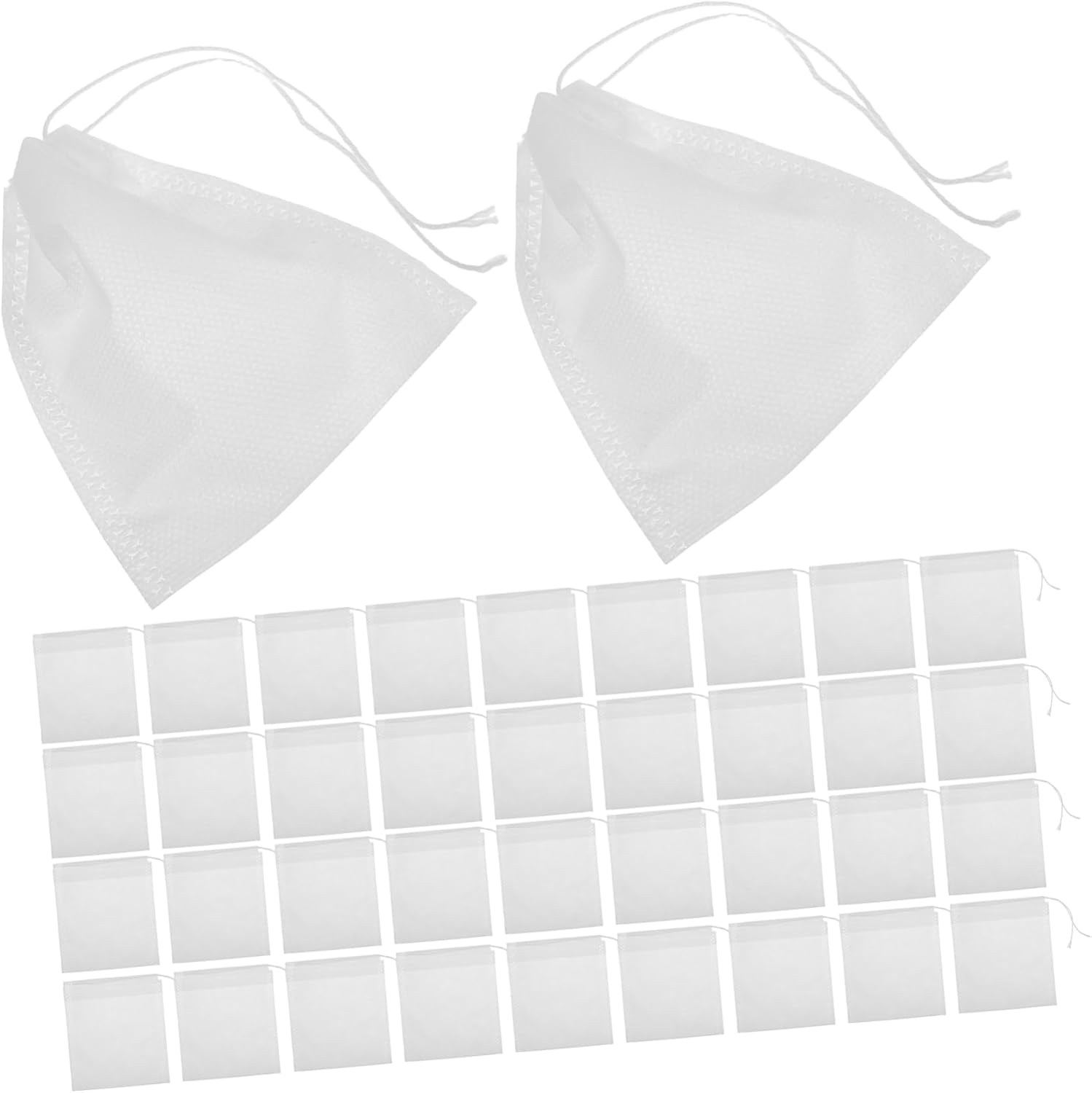 100Pcs Drawstring Tea Bags Loose Leaf Tea Strainers Paper Filter Bags for Brewing Infusers Suitable for Kitchen and Home Use 9X10Cm