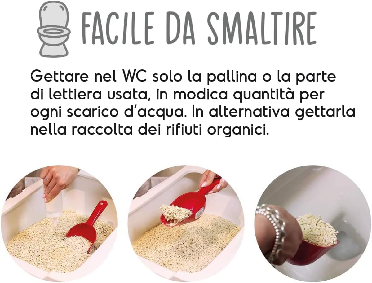 Cat&Rina Benatural Tofu Vegetable and Strong Clumping Cat Litter. Biodegradable and Disposable in the Toilet. up to 60 Days of Use. Maxi Format Aktivhole, 10L image number 5