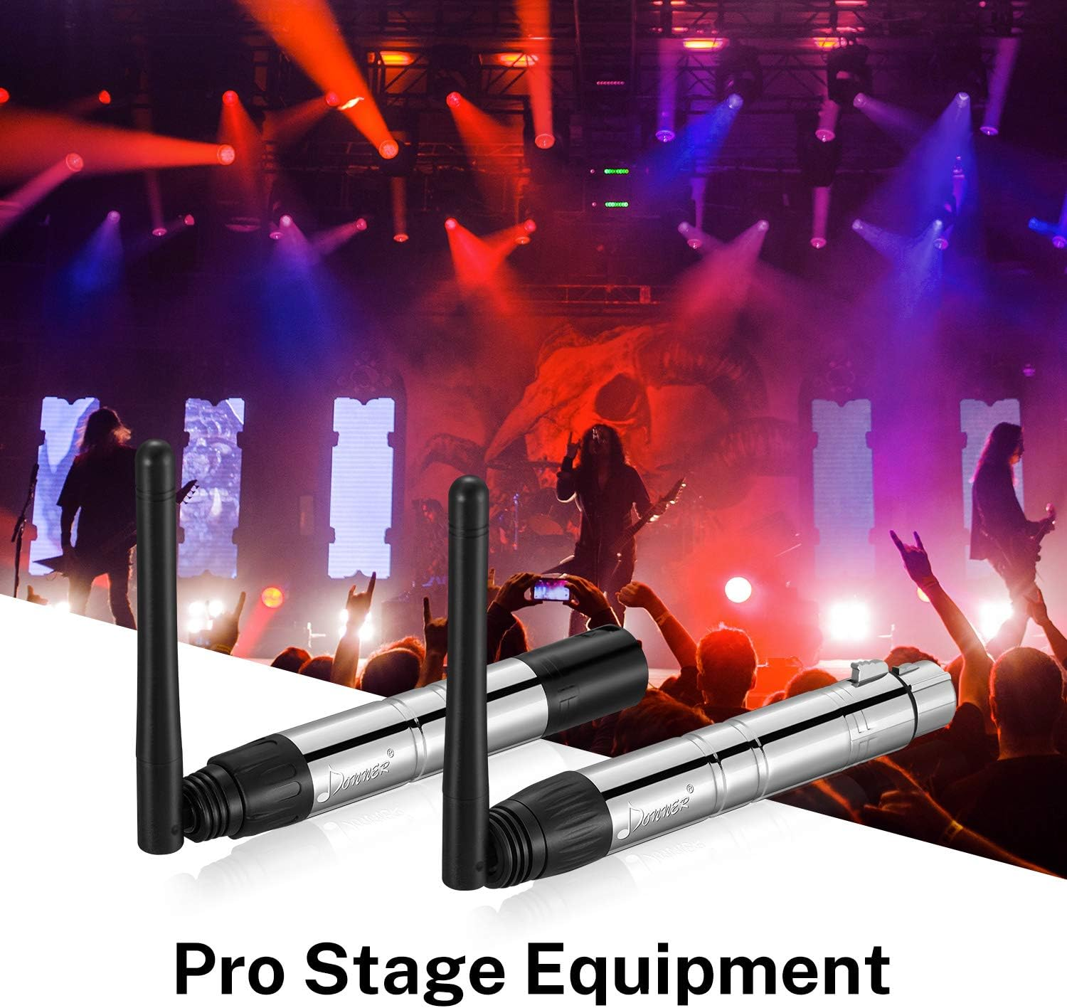 Donner 2PCS DMX512 DMX Dfi DJ 2.4G Wireless 1 Receiver with Light Dome& 1 Transmitter Stage Lighting Control (Silver) image number 4