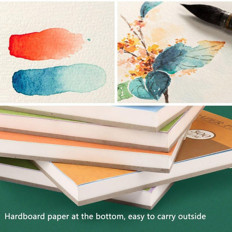 2 Pack Watercolor Paper Block, Academy Grade Watercolor Block, 100% Cotton, Acid-Free, 140LB/300GSM, Cold Press Textured, 20 Sheets per Block (Cold Press 180X125Mm)