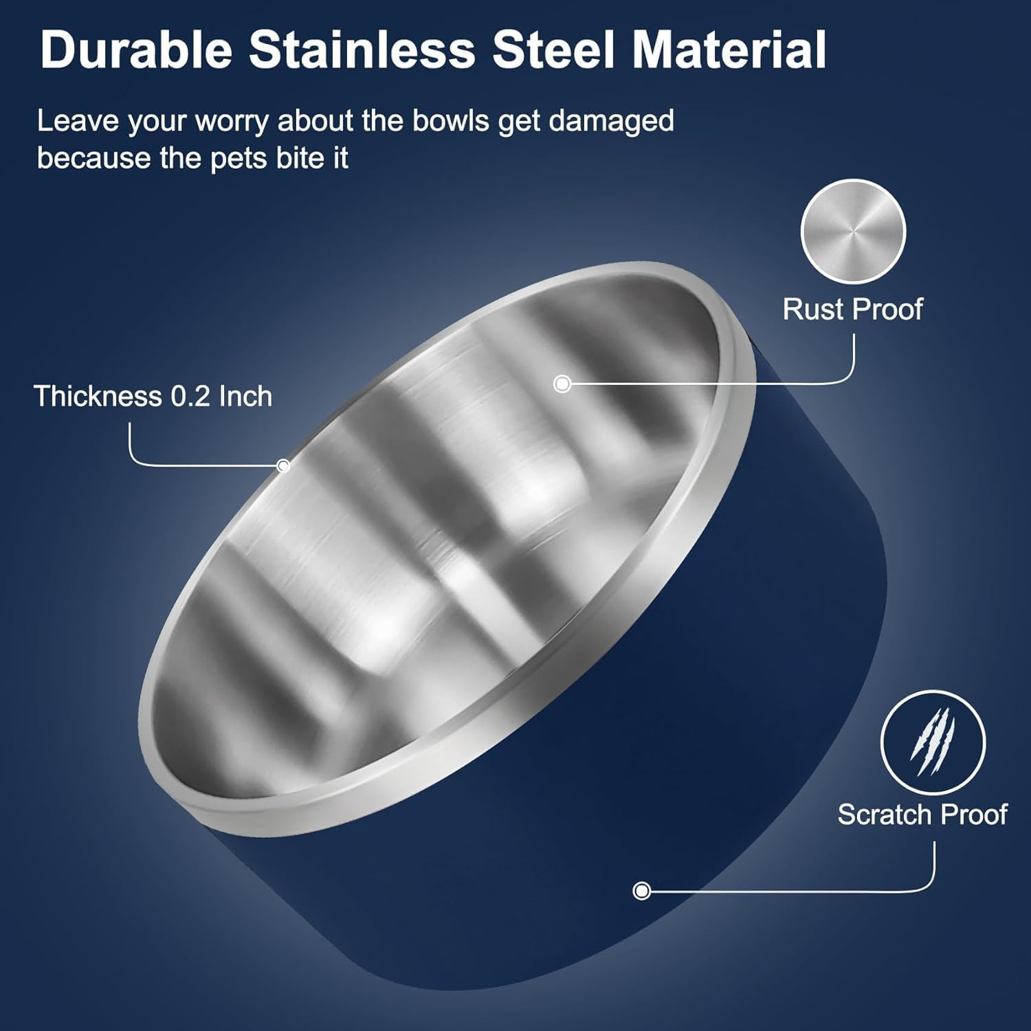 Stainless Steel Dog Bowl, Dog Water Bowl for Food and Water, Durable Non-Slip Double-Layer Insulated Heavy Duty Rubber Bottom, Reusable Cat & Dog Bowls （40 Oz） image number 2