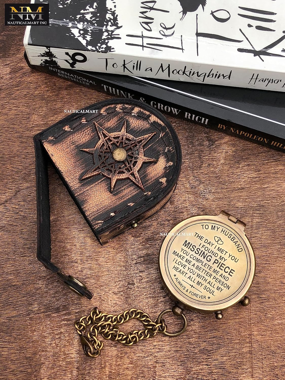 Engraved Compass, Gift for Husband,Anniversary,Wedding Gift for Him, Long Distance Boyfriend Gift, Fiance Gift I Miss You Long Distance Relationship Gift for Army Boyfriend Gift image number 4