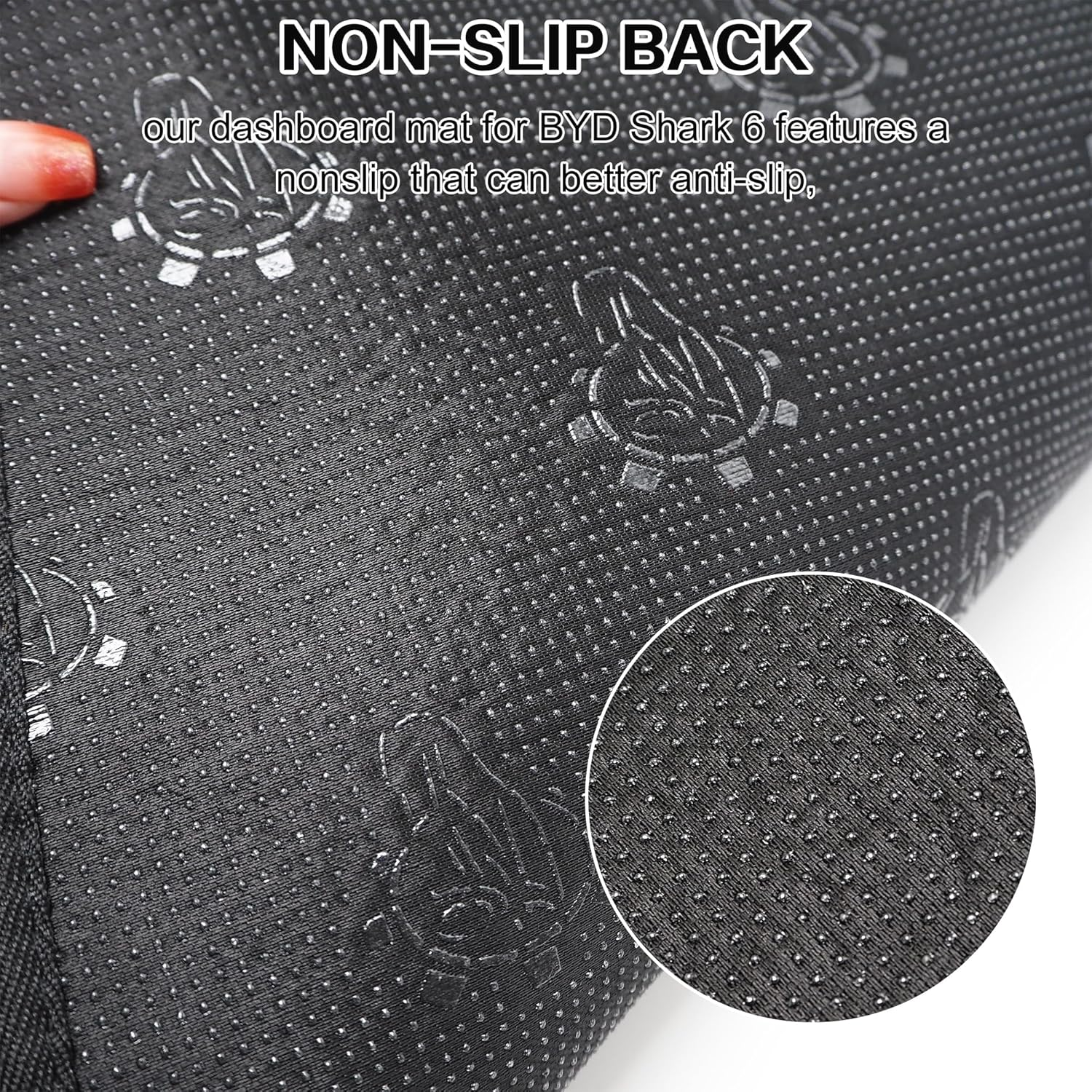 Dashboard Cover Mat for BYD Shark 6 with HUD 2024-2026, Non-Slip Dash Mat Sunshade Glare UV Rays Protector Interior Accessories (Black) image number 2