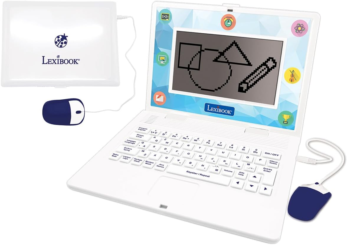 Lexibook Bilingual French English Learning Computer - Toy for Kids, 170 Activities for Learning Languages, Maths, Logic and Fun, Large Display - Jc599I1Lxb image number 1