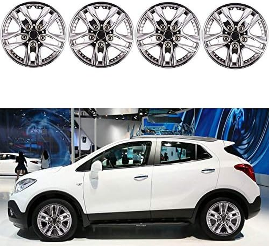 12 Inch 4Pcs Car Chrome Wheel Rim Skin Cover Hub Caps Hubcap Wheel Cover Sliver Alloy Wheel Center Cap image number 1