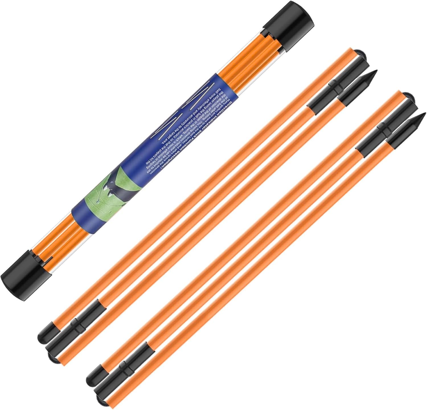 2 Pack Golf Alignment Sticks - Collapsible Golf Practice Rods for Aiming, Putting, Full Swing Trainer, Posture Corrector with Clear Tube Case, Golf Training Equipment