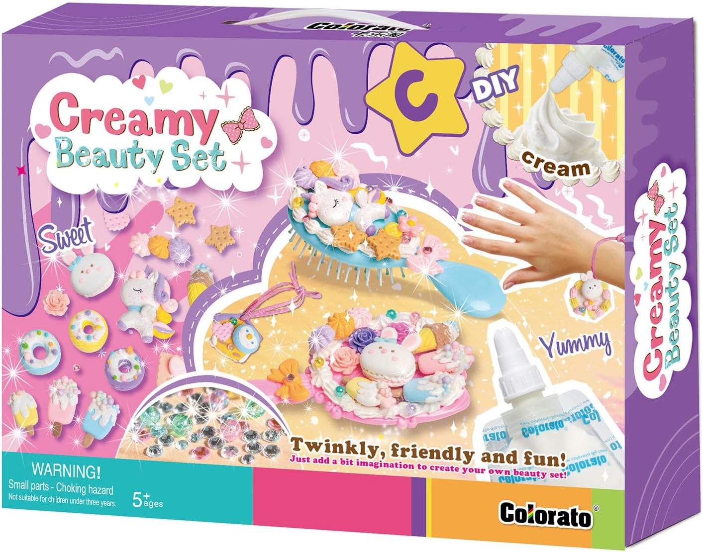 DIY Super Clay Play Set, Kids Colored Charms Mirror Comb Bracelet Accessories Inspired Jewelry Toys Making Kit Set Gifts Pack, for Christmas Birthday Family Night (Glow in the Dark Mermaid) image number 4