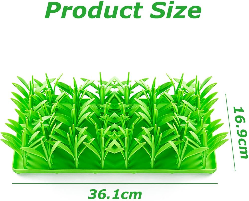 Silicone Grass Mat for Cats, Pet Slow Feeding Foraging Mat, Foraging Snuffle Mat for Dog/Cat, Pet Chew Toy Training Feed Game Easy to Clean (Green) image number 6