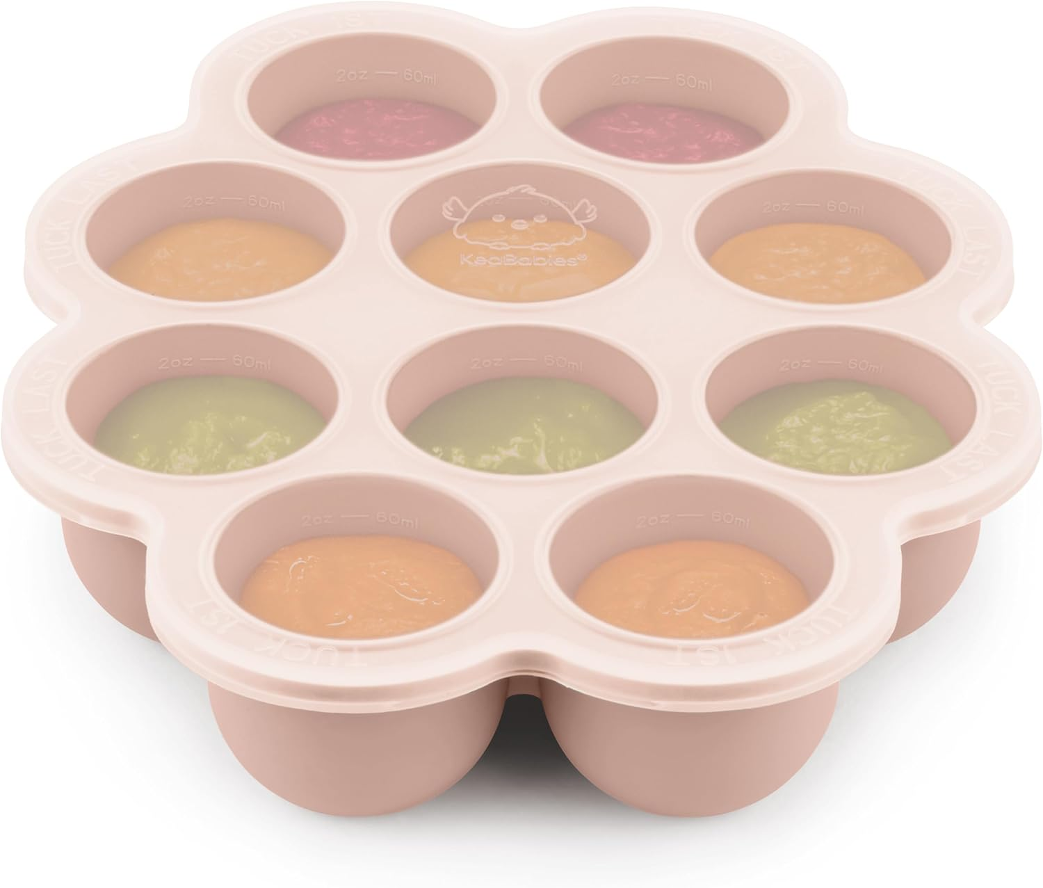 60Ml X 10 Pods Silicone Baby Food Freezer Tray with Clip-On Lid - Baby Food Storage Containers - Baby Food Tray, Baby Freezer Food Storage, Bpa-Free Puree Freezer Tray (Alpine Green)