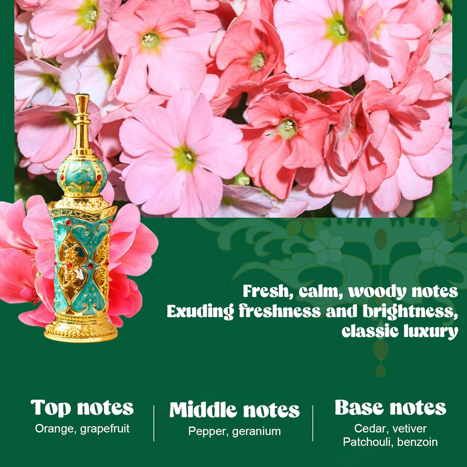 Arabic Perfume Oil 15Ml Long Lasting Fragrance Dubai Perfume with Luxurious Bottle for Men, Dubai, Arabic Oil image number 2