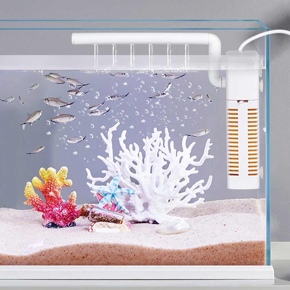 USB Submersible Fish Tank Internal Filter, 3.5W Aquarium Filter with Water Pump for 3-40L Fish and Turtle Tank image number 4