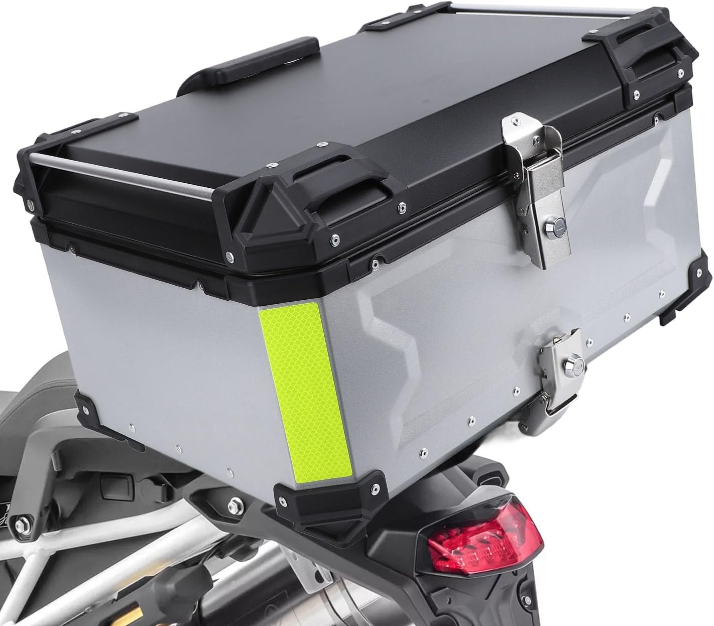 Jiawu 65L Aluminum Motorcycle Top Case, Waterproof Trunk with Security Lock, Tail Box for Helmet Luggage, Quick Release Base Plate, Compatible with Motorcycle & Scooter image number 6